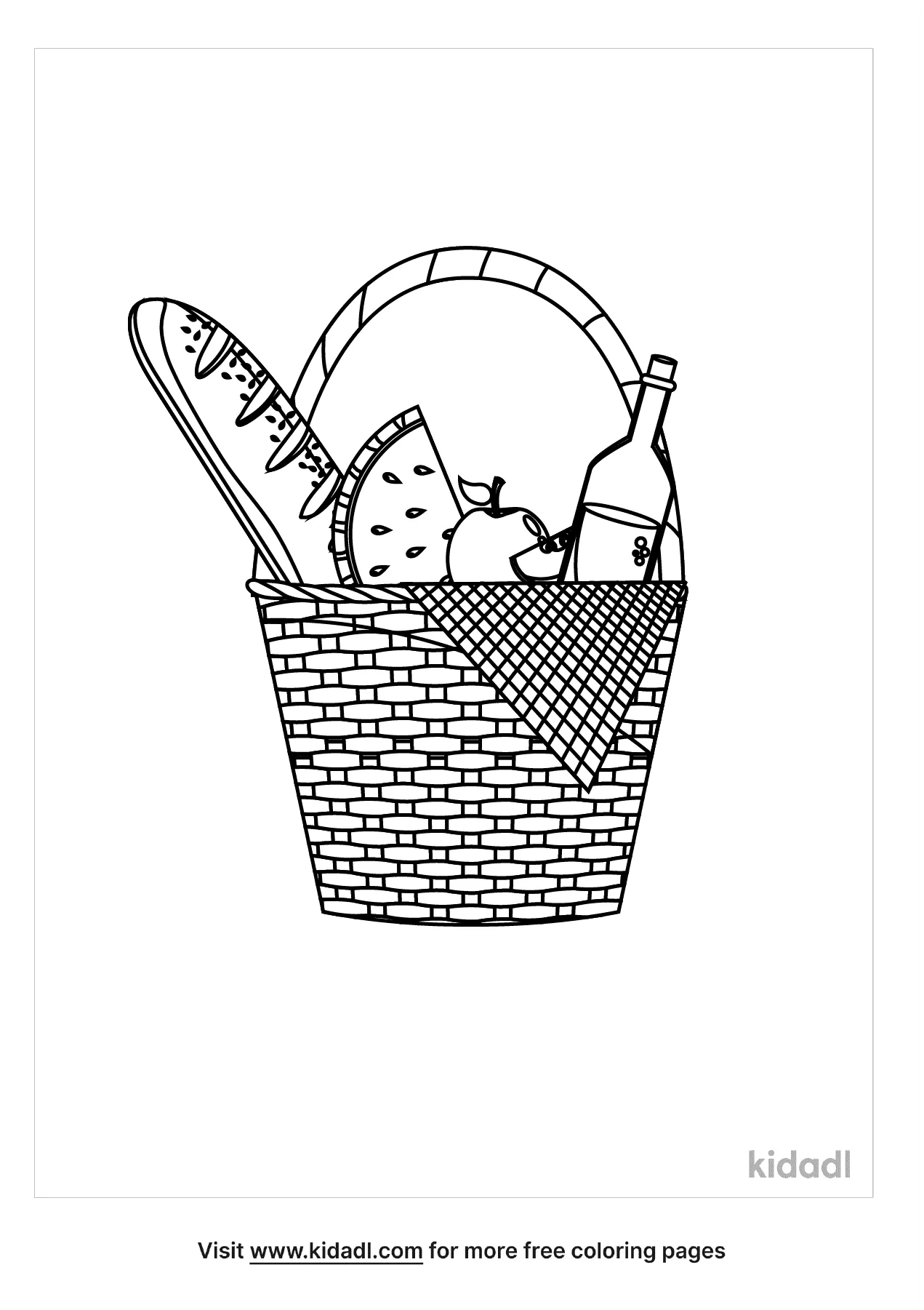 picnic basket coloring pages