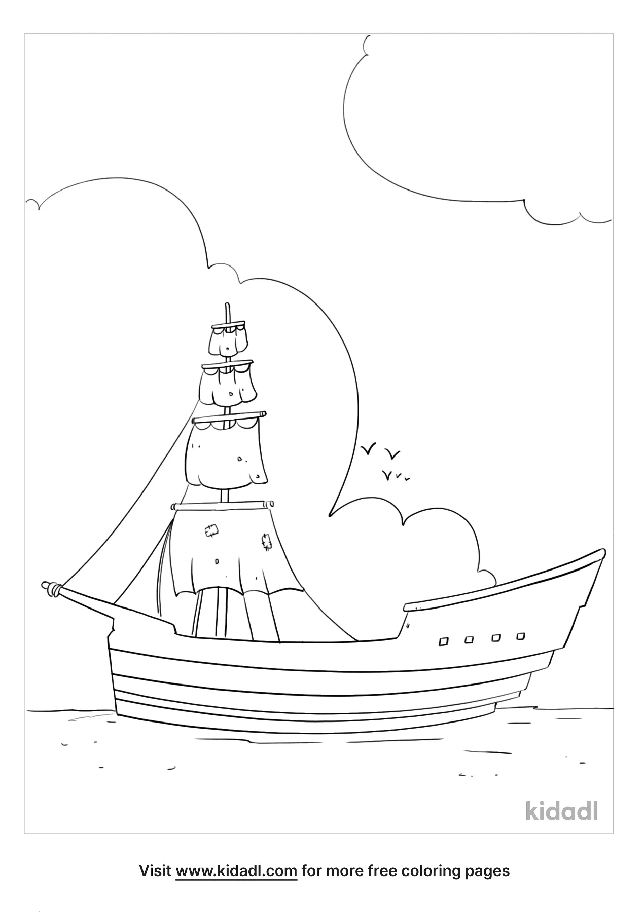 free printable pirate ship coloring pages