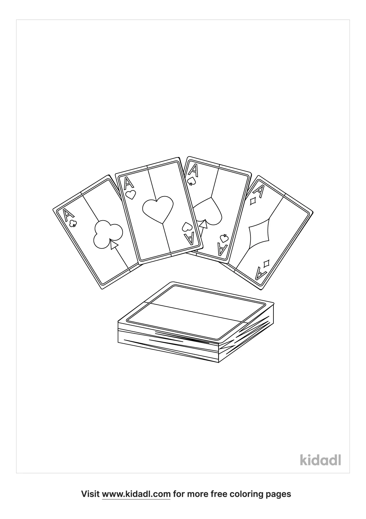 Playing Cards Coloring Page | Free Sports Coloring Page | Kidadl