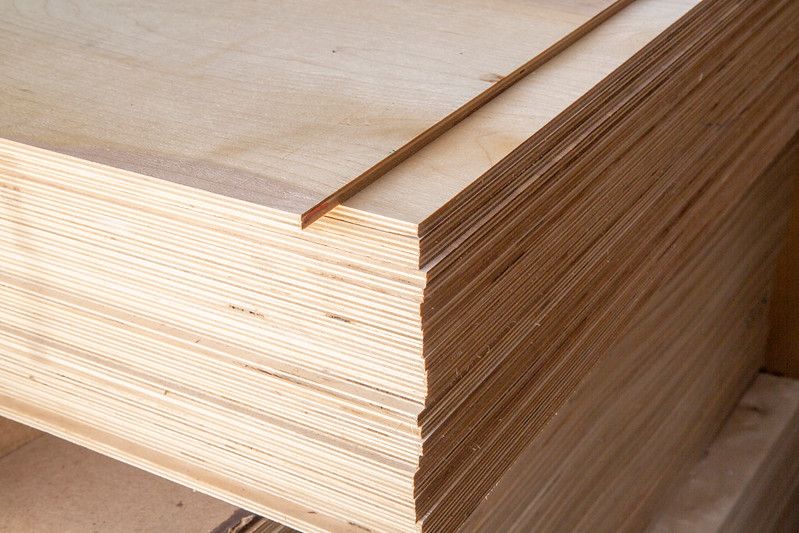Plywood for construction finishing material.