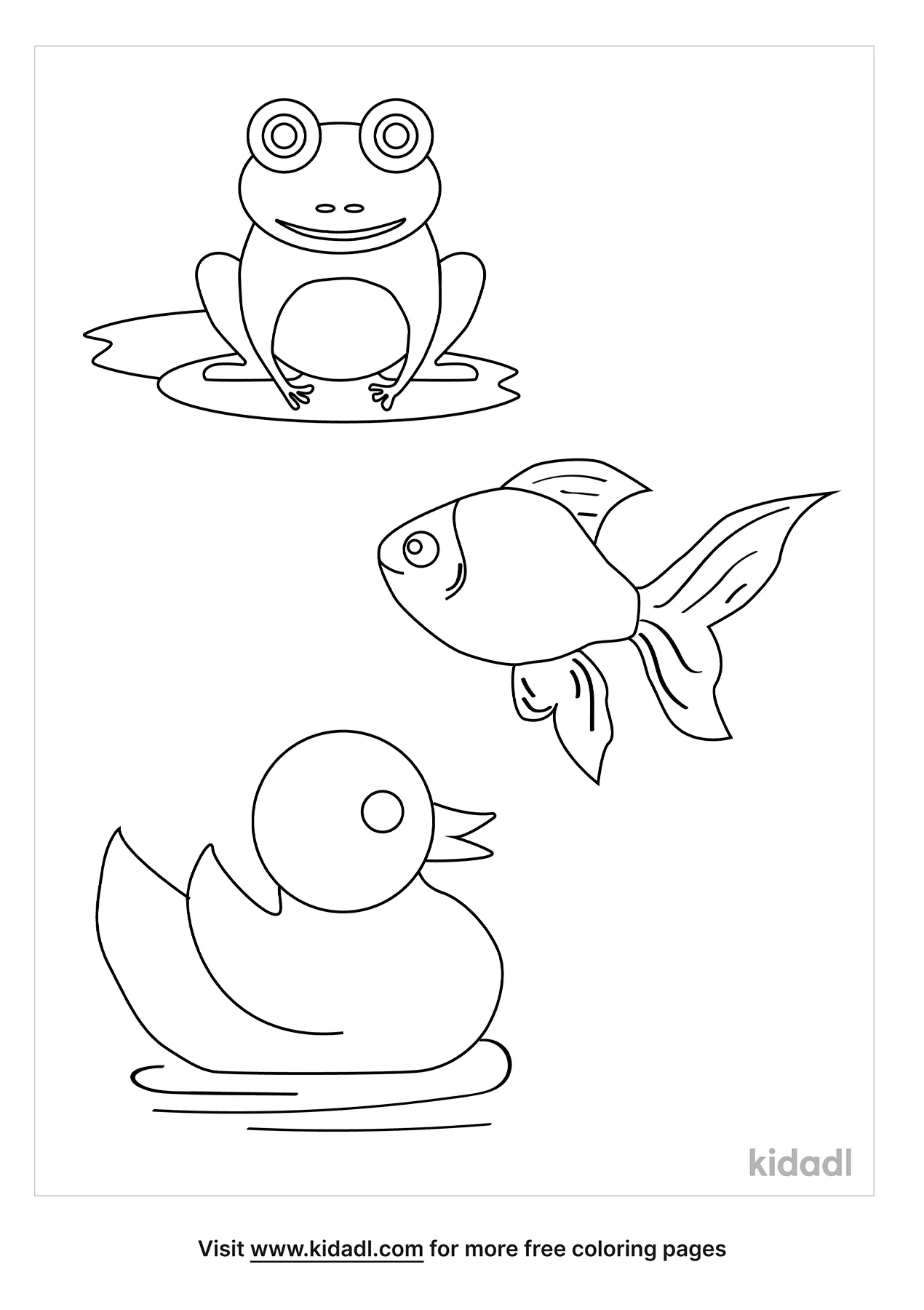 Pond Animals Coloring Page