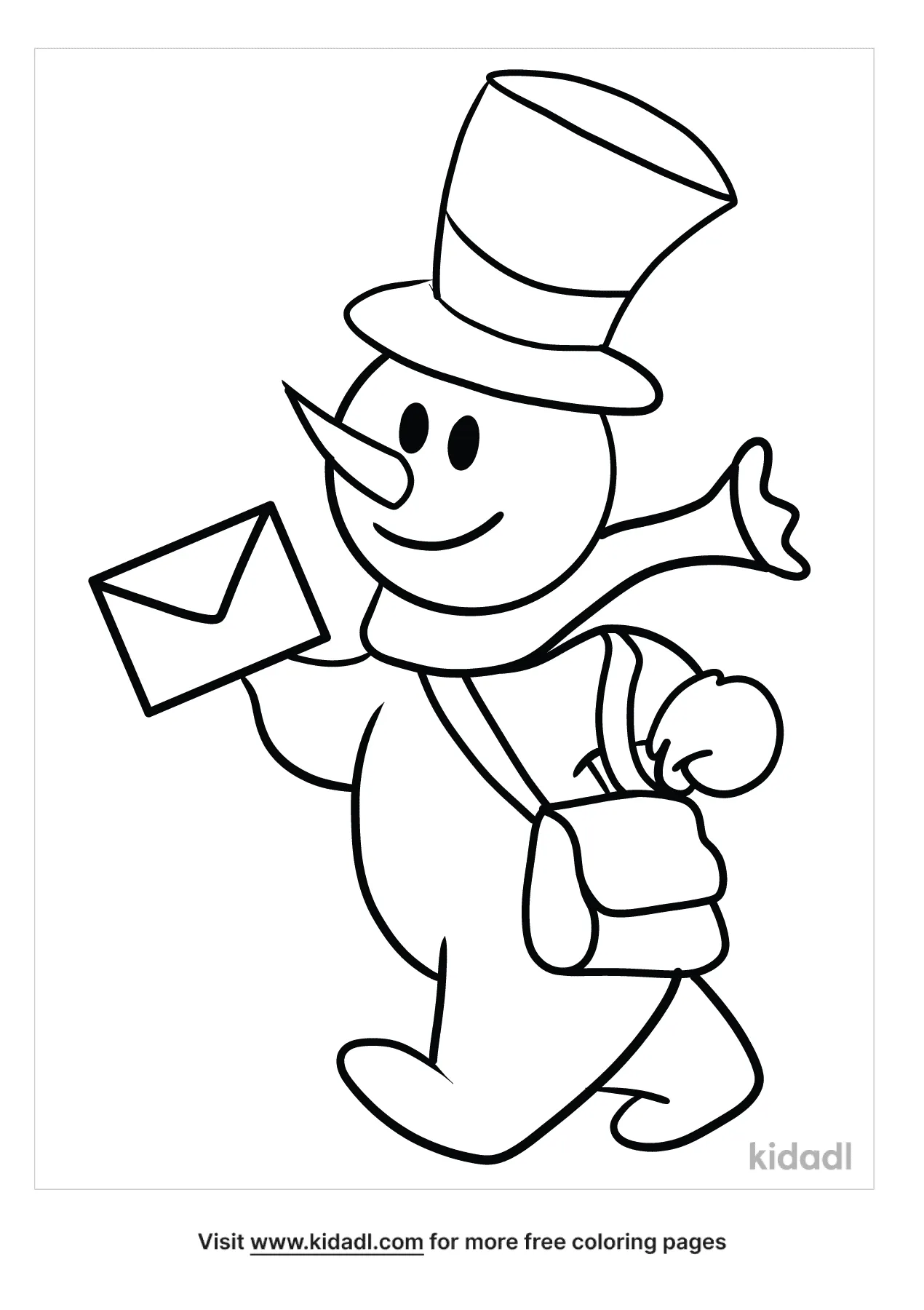 Post Office Snowman Coloring Page
