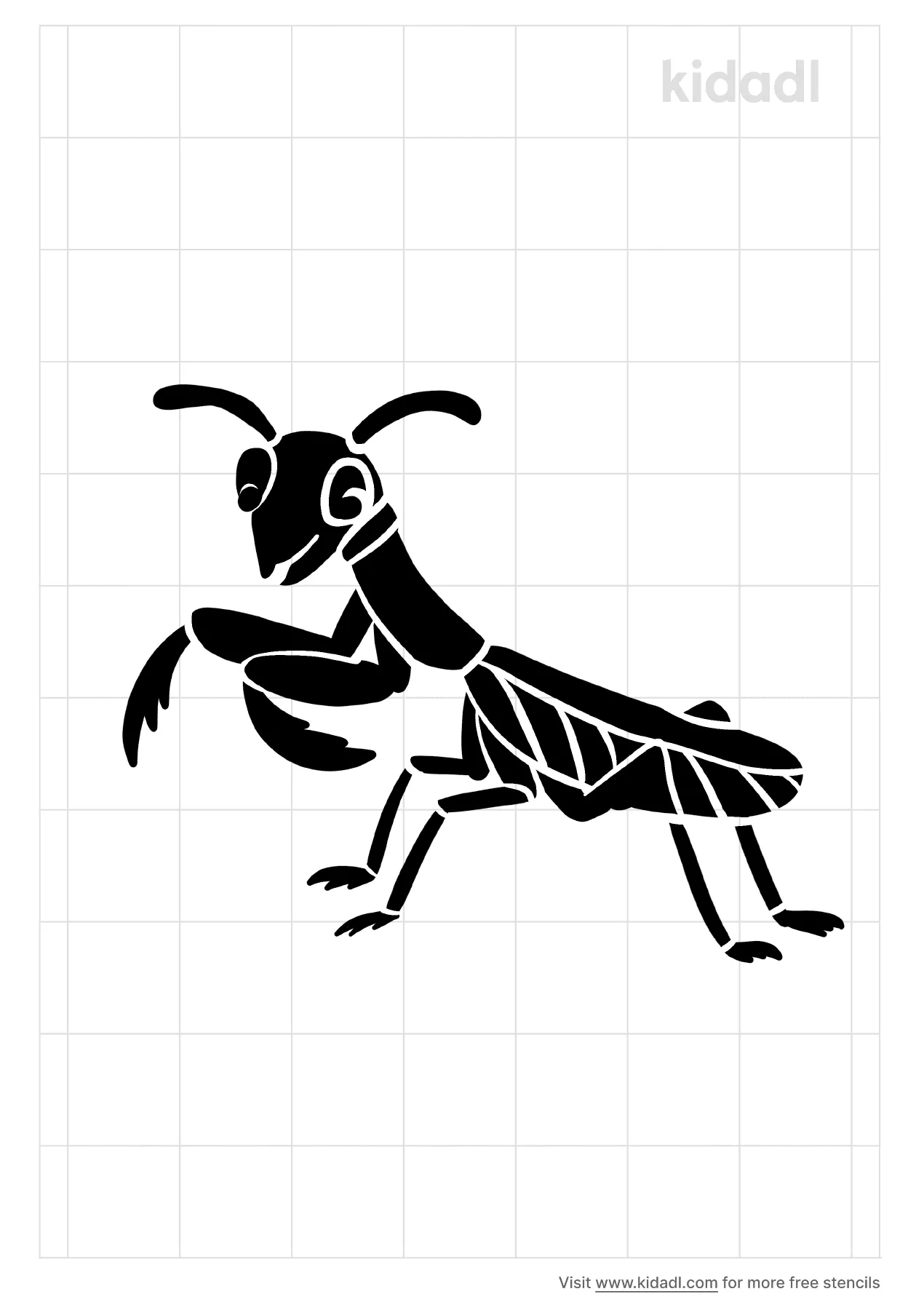 Free Praying Mantis Stencil | Stencil Printables | Kidadl