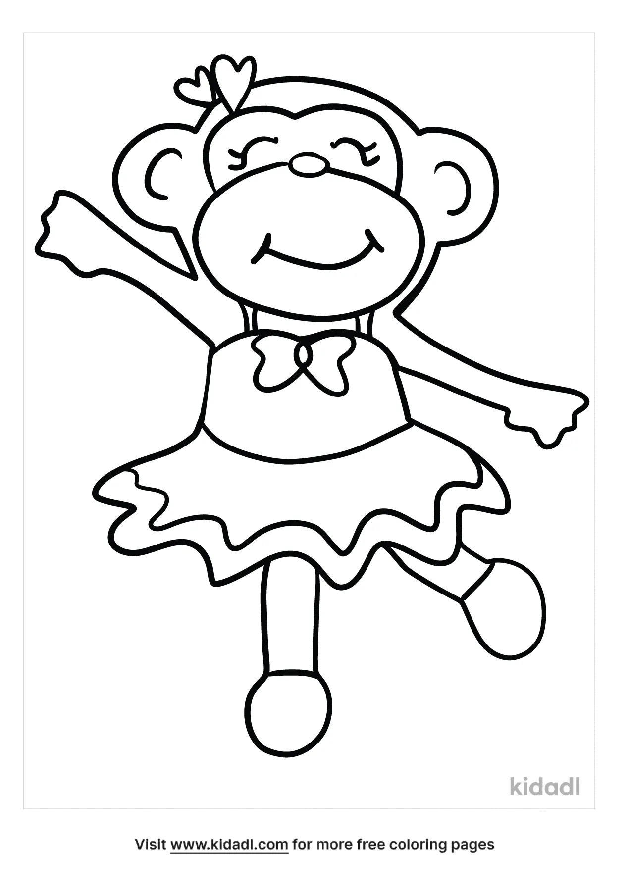 Princess Monkey Coloring Page