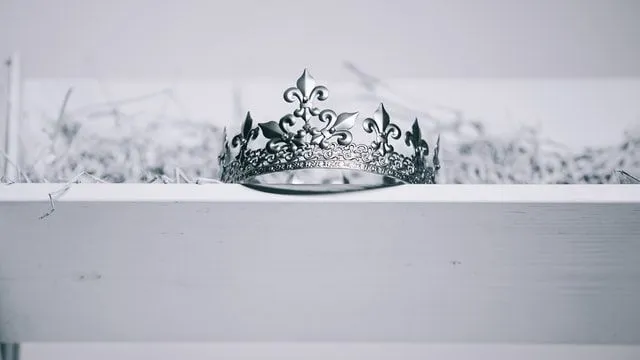 Silver crown on a shelf