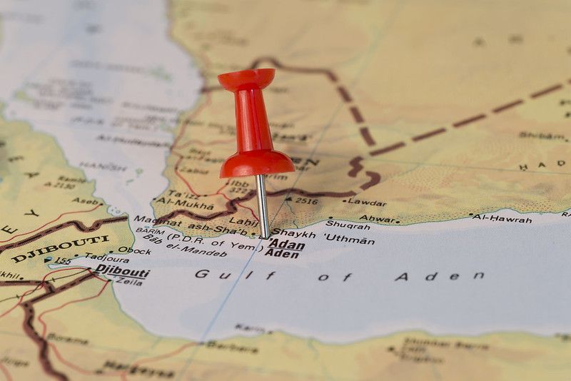 The Gulf of Aden is named after Aden, which is a Yemeni port city seen on the Aden map.