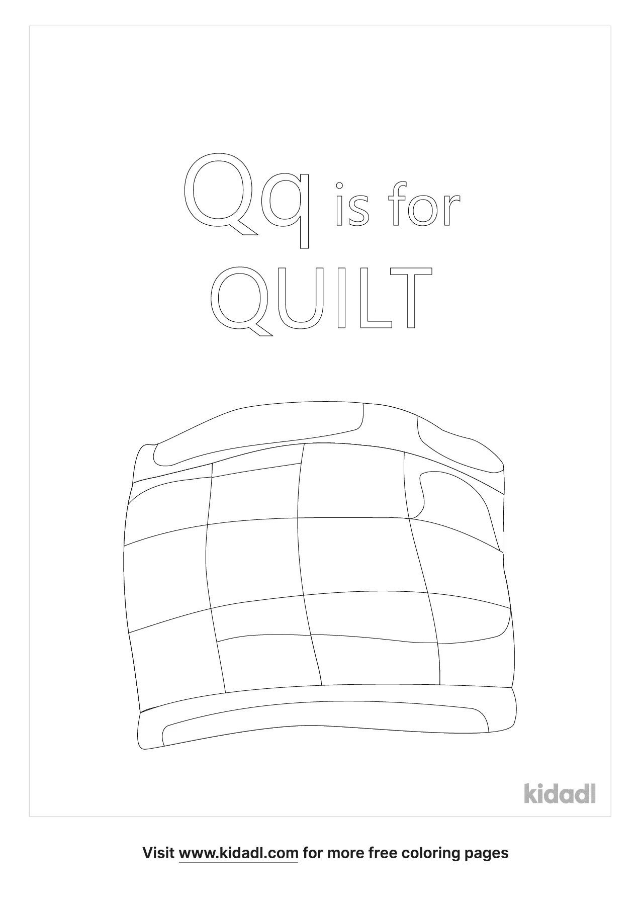 q is for quilt coloring page