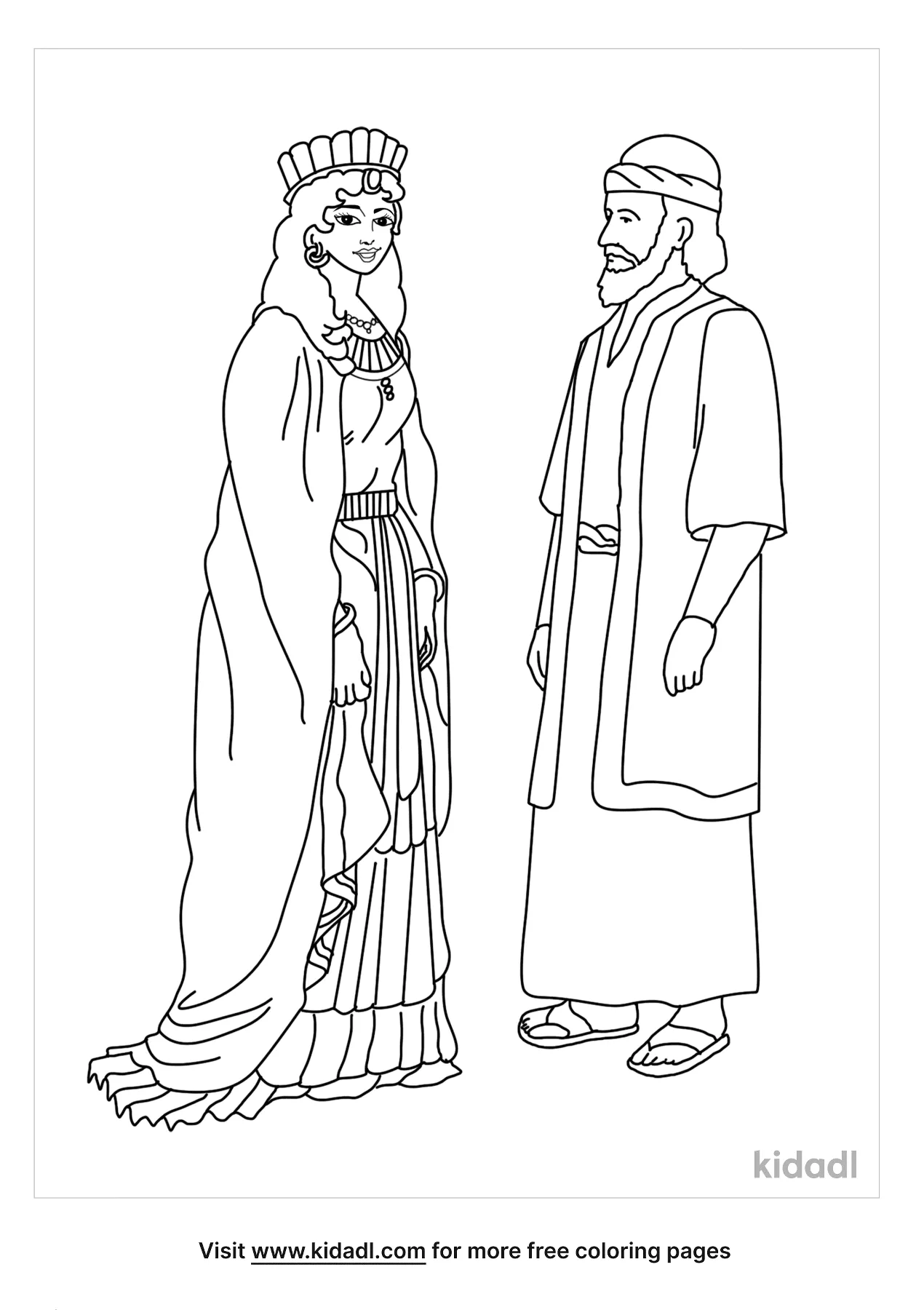Queen Esther And Mordecai Coloring Page