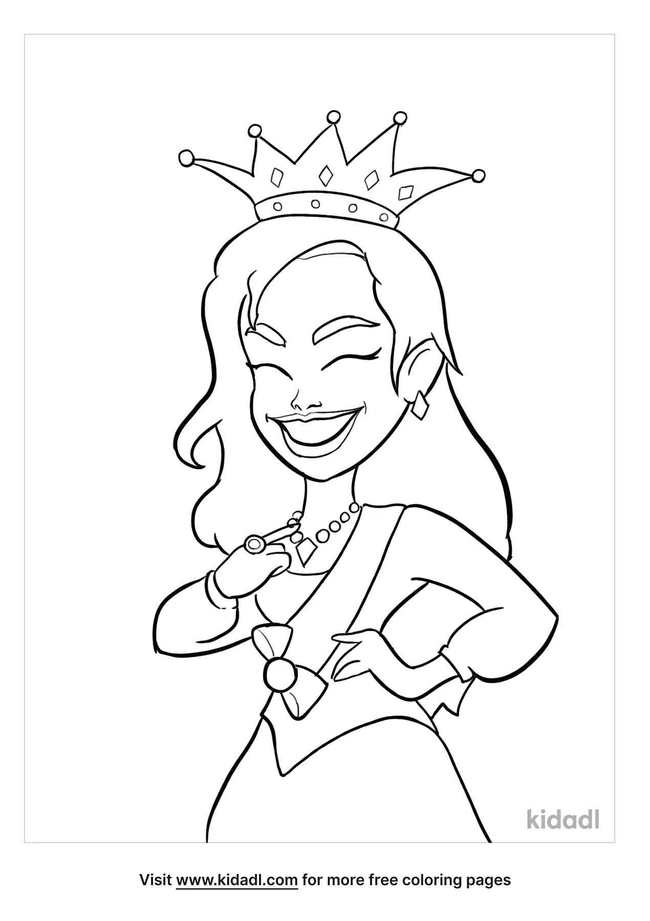 Queen Of Diamonds Coloring Page