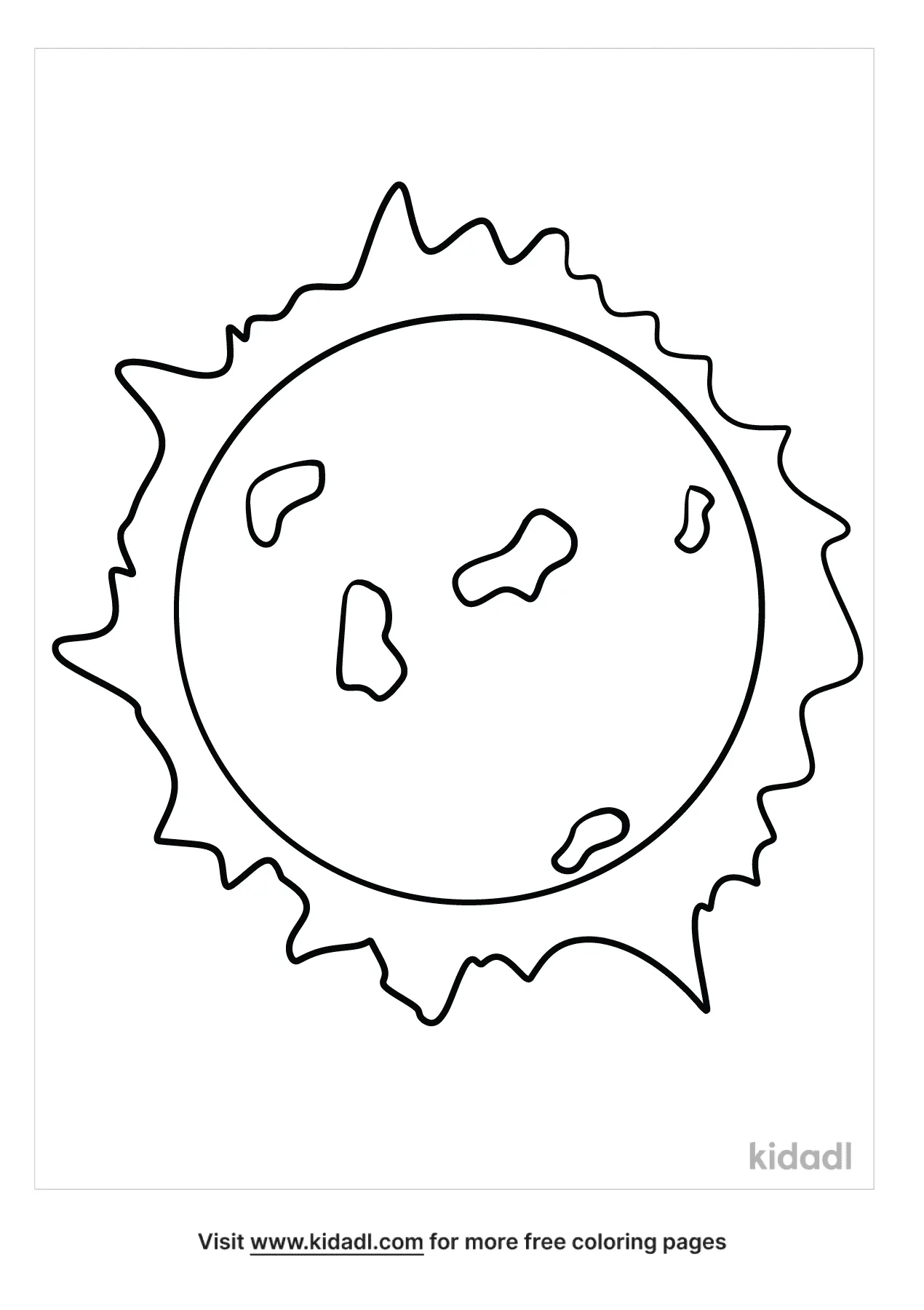 Realistic Sun Coloring Page