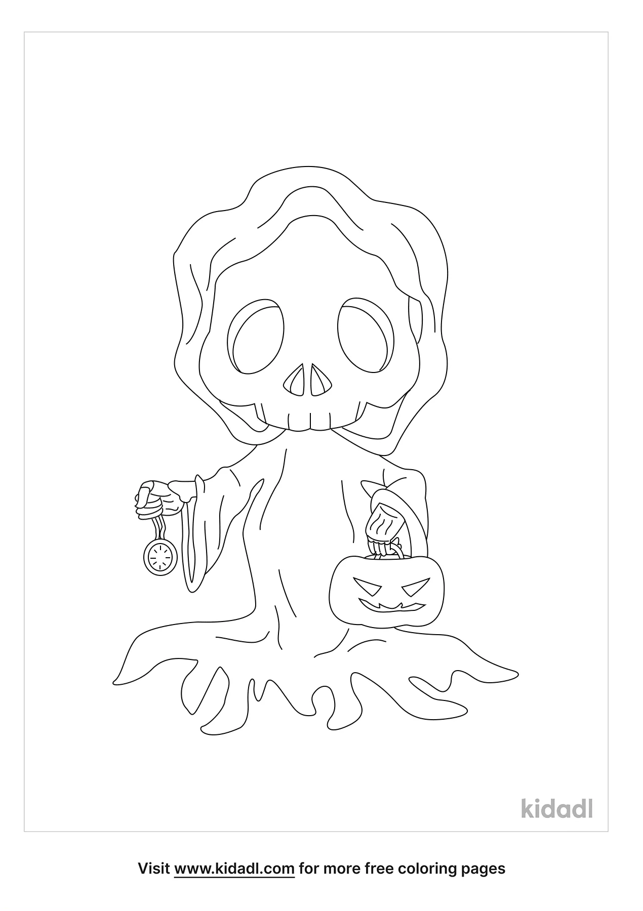 Reaper Skeleton Coloring Page