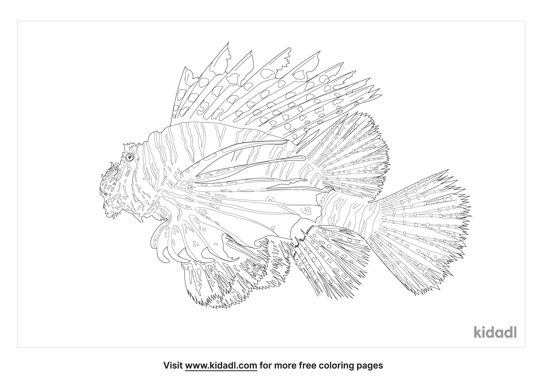 Red Lionfish Coloring Page