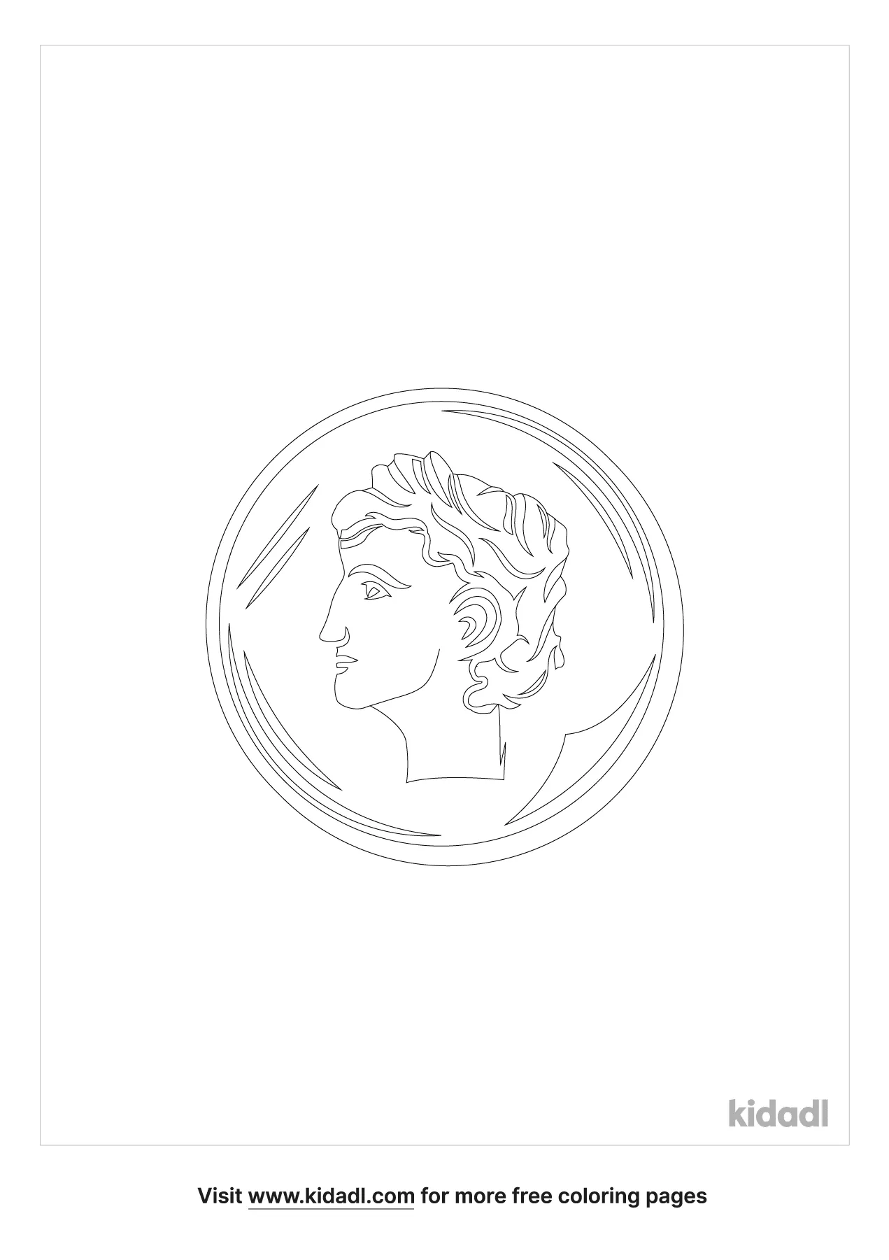 Roman Coins Coloring Page