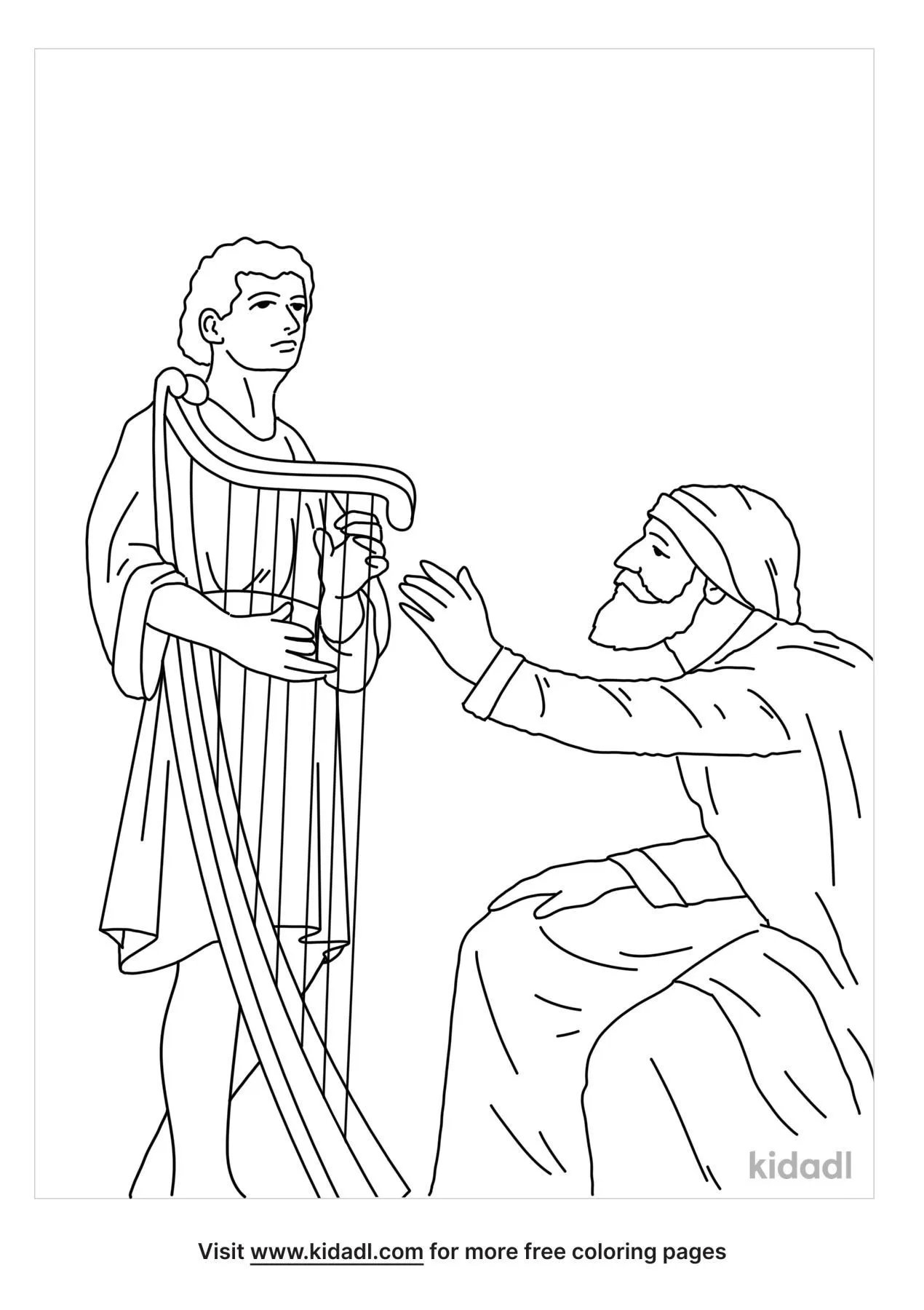 Samuel 16:14-23 Coloring Page | Free Bible Coloring Page | Kidadl