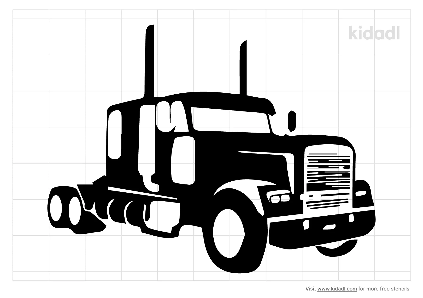 Free Semi Truck Stencil Stencil Printables Kidadl