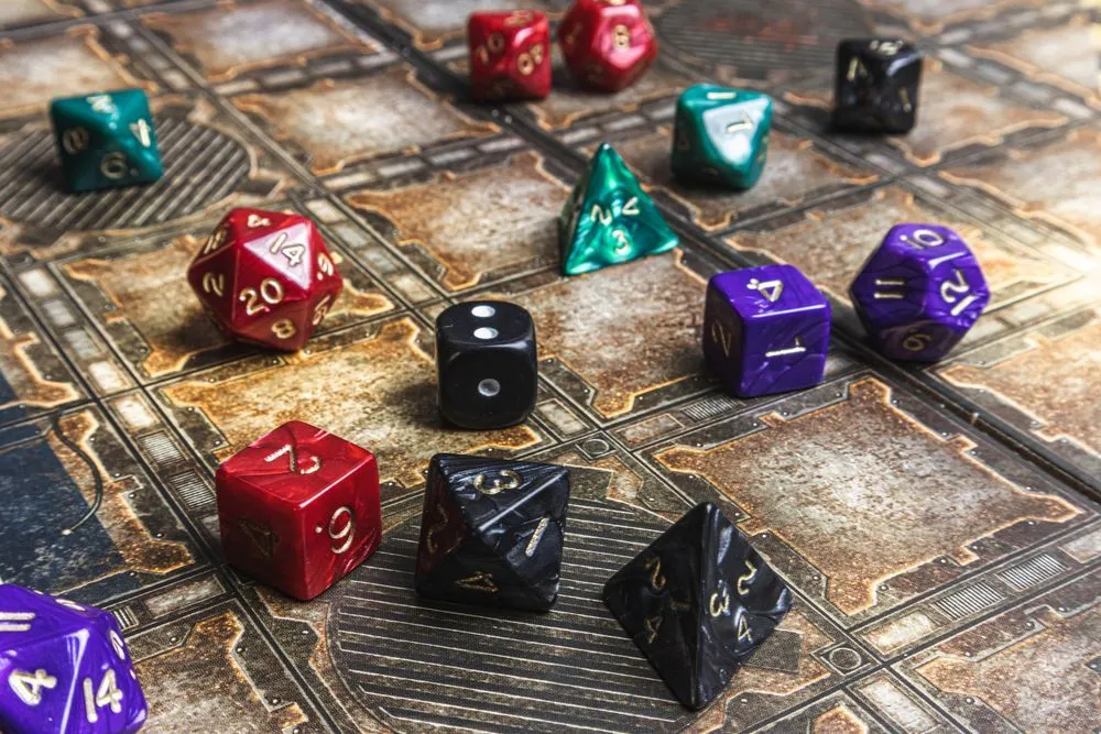 d20 colorful dice from dungeons and dragons
