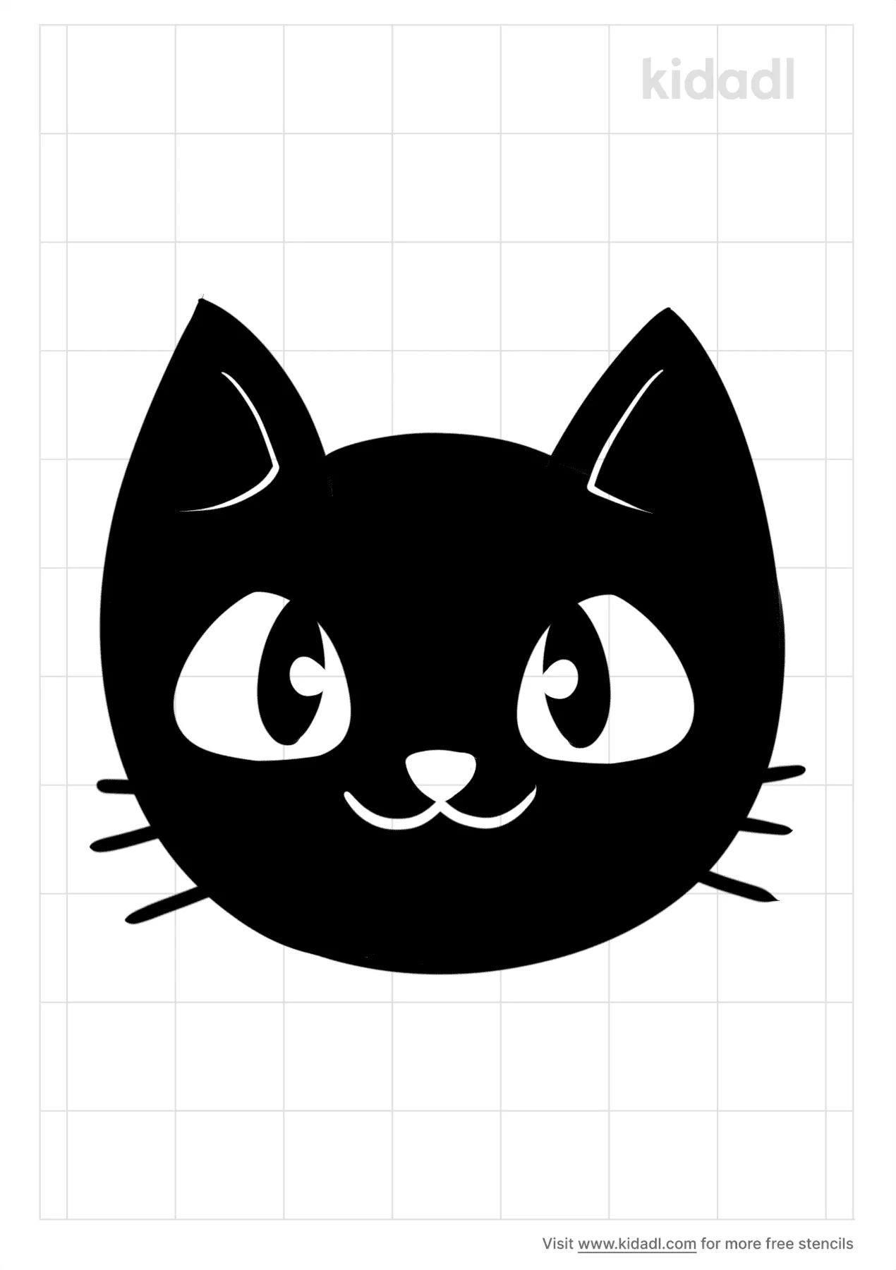 Free Simple Black Cat Head Stencil Stencil Printables Kidadl