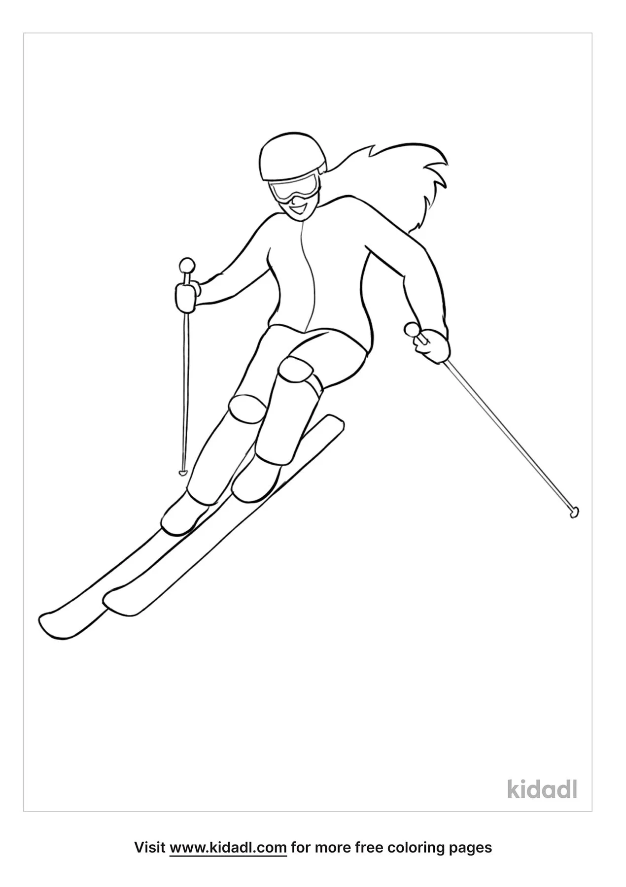 skiing coloring pages