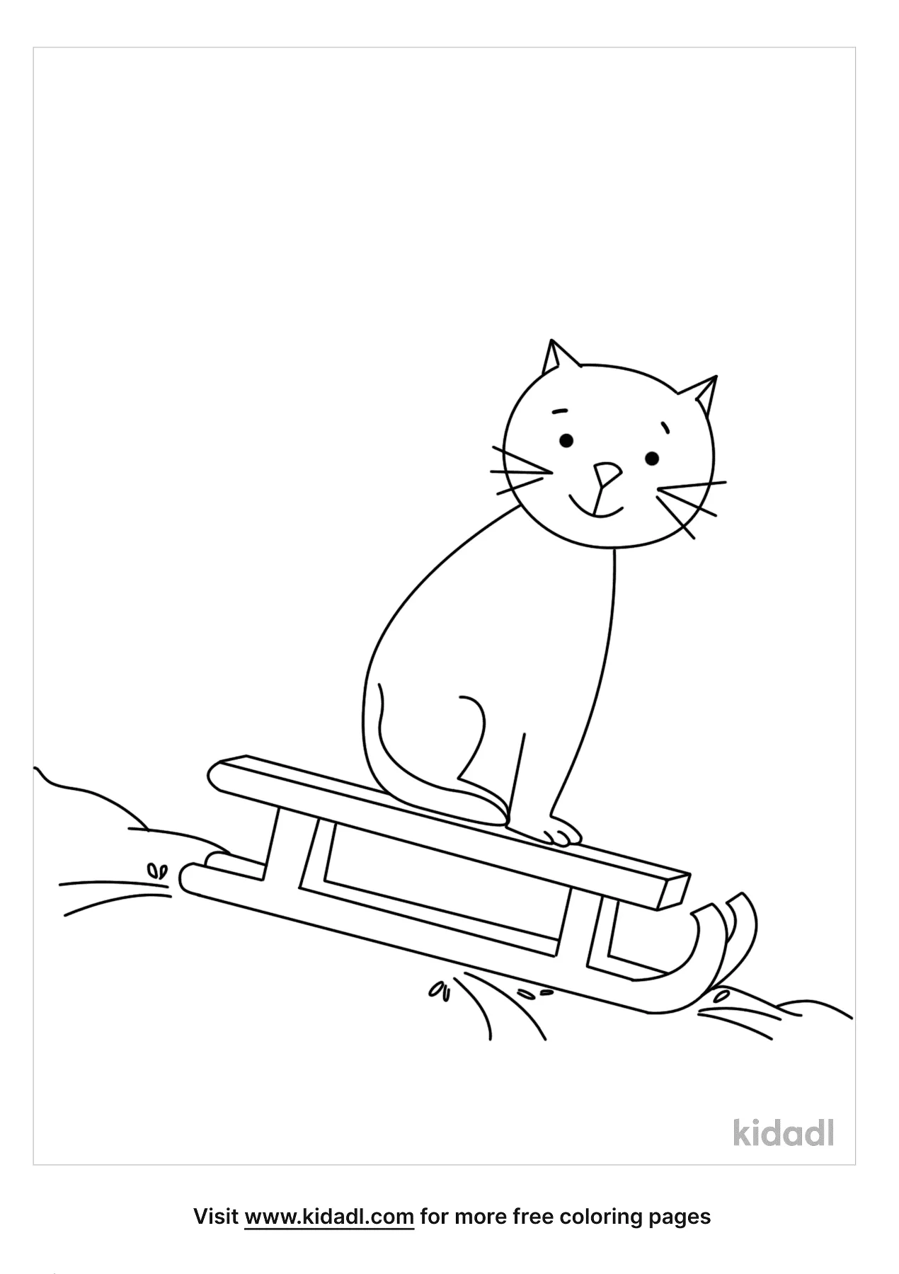 Free Sled Coloring Page | Coloring Page Printables | Kidadl