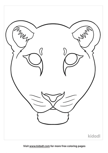 Lioness Mask Coloring Page | Free Home Coloring Page | Kidadl