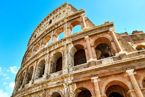 Exterior shot of Roman Colosseum in Italy