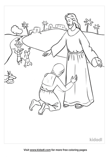 Ten Lepers Coloring Page Sketch Coloring Page