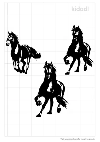 3-running-horses-stencil