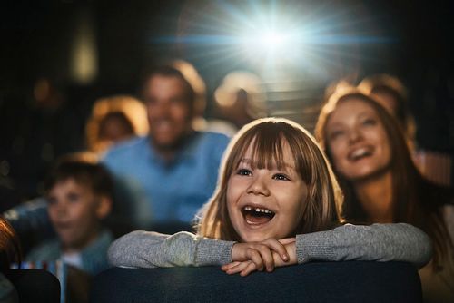 Family at the cinema