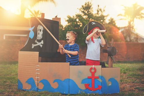 Cardboard pirate ship