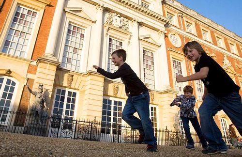 Children running at Hampton Court Palace
