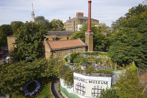 Aerial view of Brunel Museum Rotherhithe.