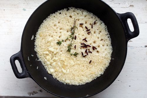 Rice dish served on a pan