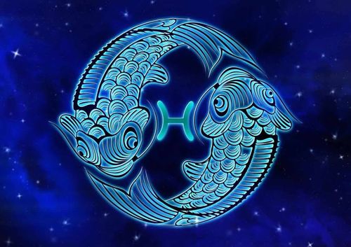 The symbol for Pisces is two fish.