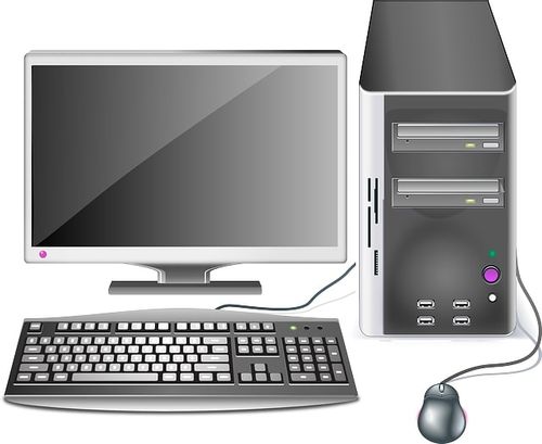 A desktop computer has all the basic useful devices.