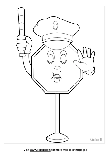 Stop Sign Coloring Pages | Free Emojis, Shapes & Signs Coloring Pages