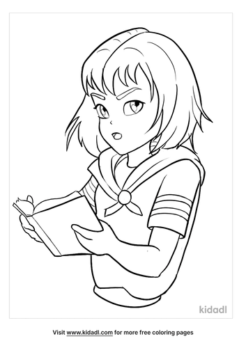 Anime Girl Coloring Pages Free Cartoons Coloring Pages Kidadl