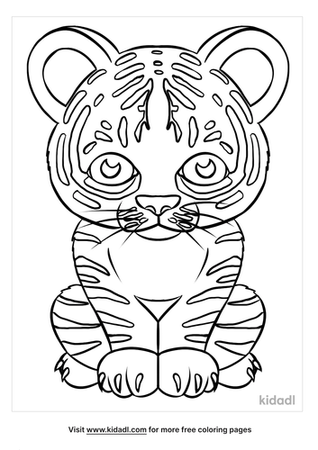 Baby Tiger Coloring Pages Free Animals Coloring Pages Kidadl