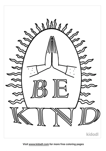 Be Kind Coloring Pages | Free Words & Quotes Coloring Pages | Kidadl