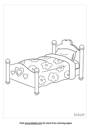 Bed Coloring Pages | Free At Home Coloring Pages | Kidadl