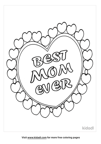 Best Mom Ever Coloring Pages | Free Words & Quotes Coloring Pages | Kidadl