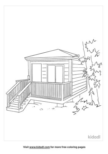 Cabin Coloring Pages | Free Buildings Coloring Pages | Kidadl