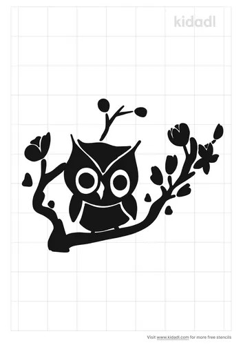 cherry-blosson-owl-stencil