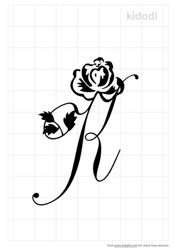 cursive-capital-letter-with-rose-stencil