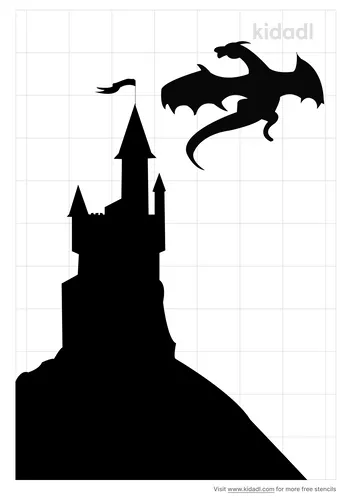 dragon-on-castle-stencil