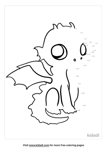 Free Baby Dragon Easy 1 Dot To Dot Printables For Kids Kidadl