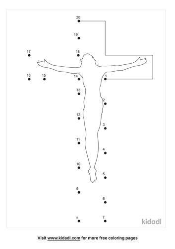 Free Jesus On The Cross Easy 1 20 Dot To Dot Printables For Kids Kidadl