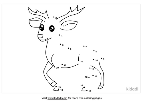 Free Mountain Deer Easy 1 20 Dot To Dot Printables For Kids Kidadl