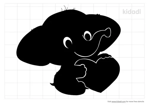 elephant-holding-a-heart-stencil