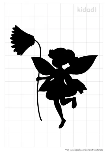 fairy-touching-flower-stencil
