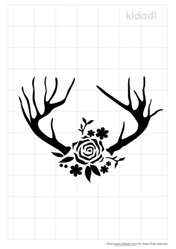 floral-deer-antler-stencil